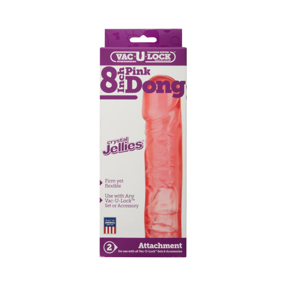 Vac-U-Lock 8" Crystal Jellies Dong - Pink