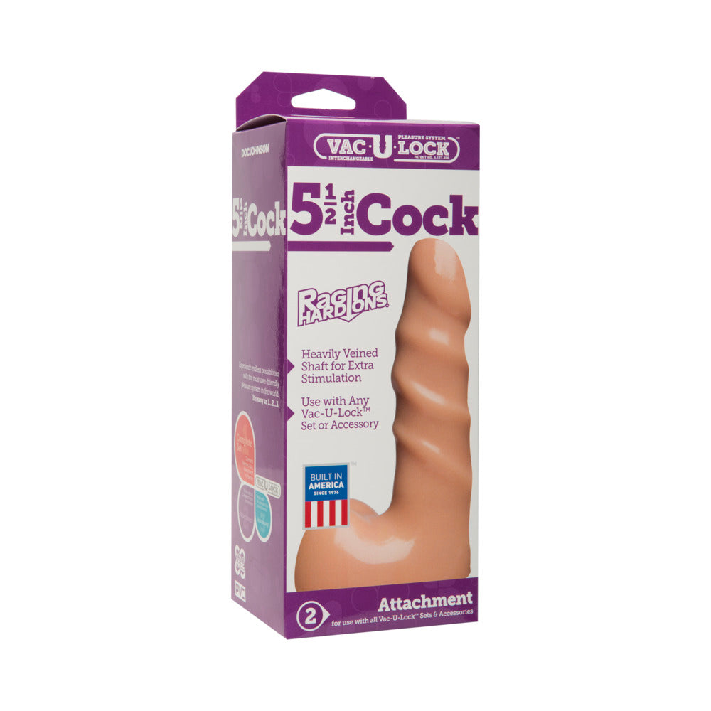 Vac-U-Lock 5.5" Raging Hard-Ons Cock - Beige