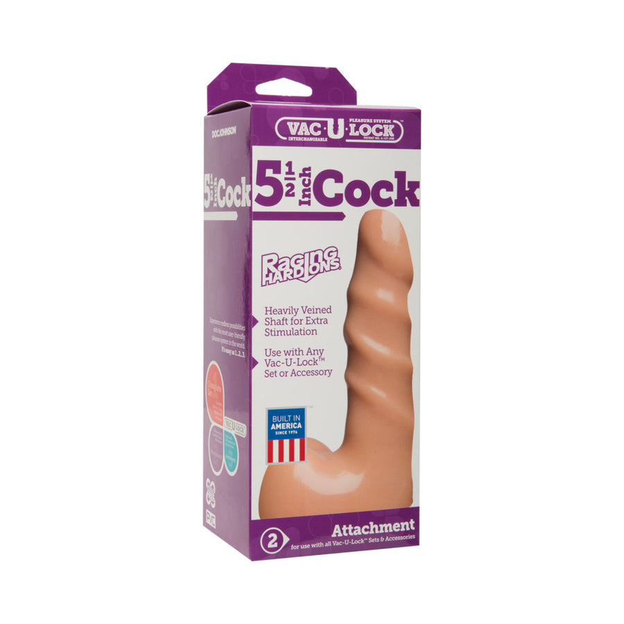 Vac-U-Lock 5.5&quot; Raging Hard-Ons Cock - Beige