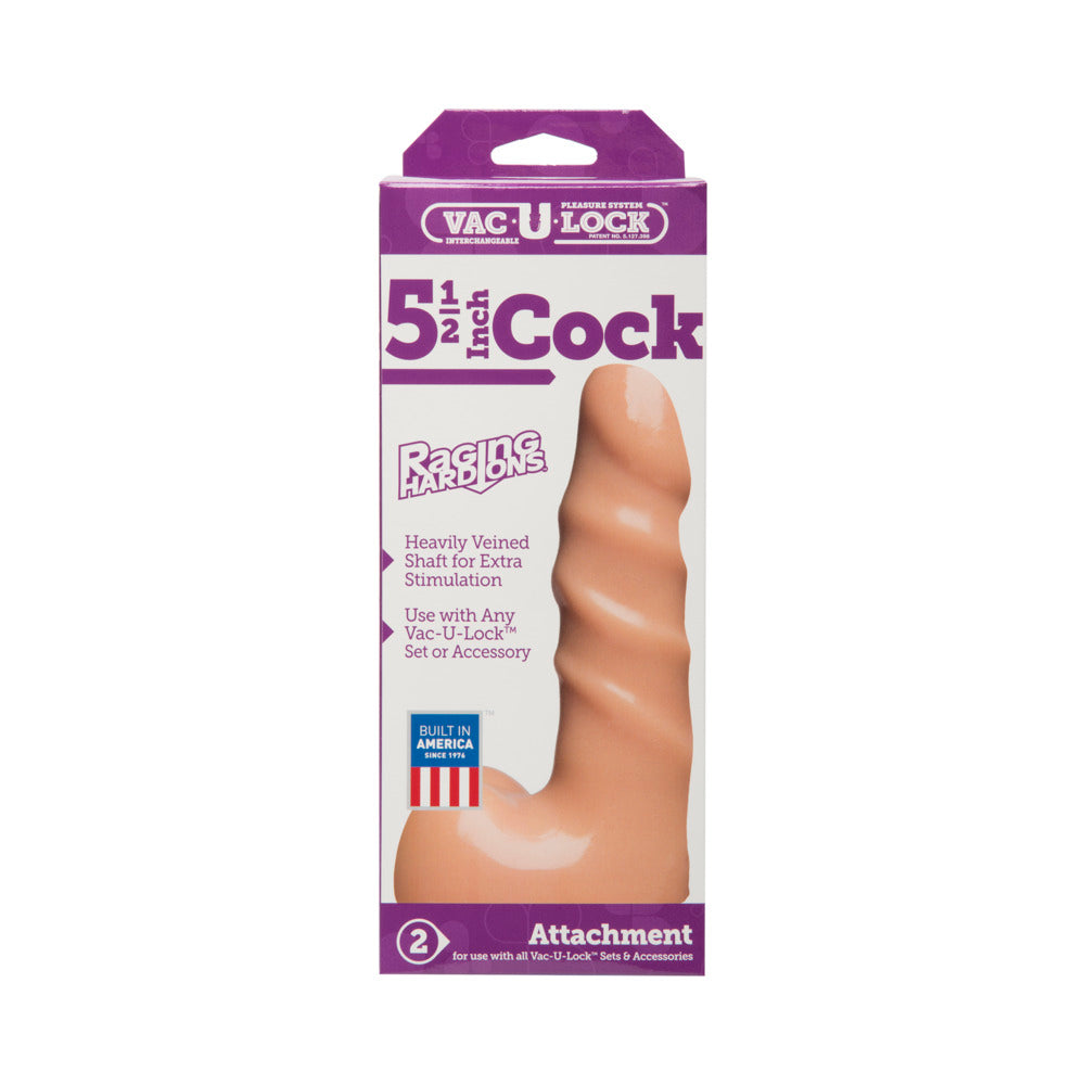 Vac-U-Lock 5.5" Raging Hard-Ons Cock - Beige