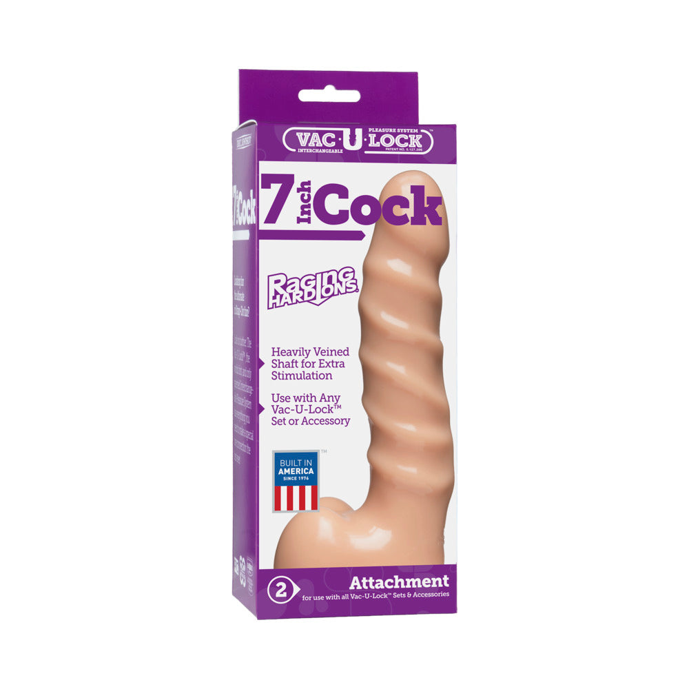 Vac-U-Lock 7" Raging Hard-Ons Cock - Beige