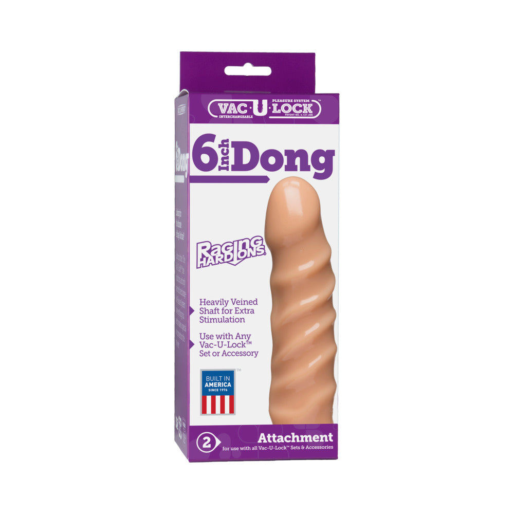 Vac-U-Lock 6" Raging Hard-Ons Dong - Beige