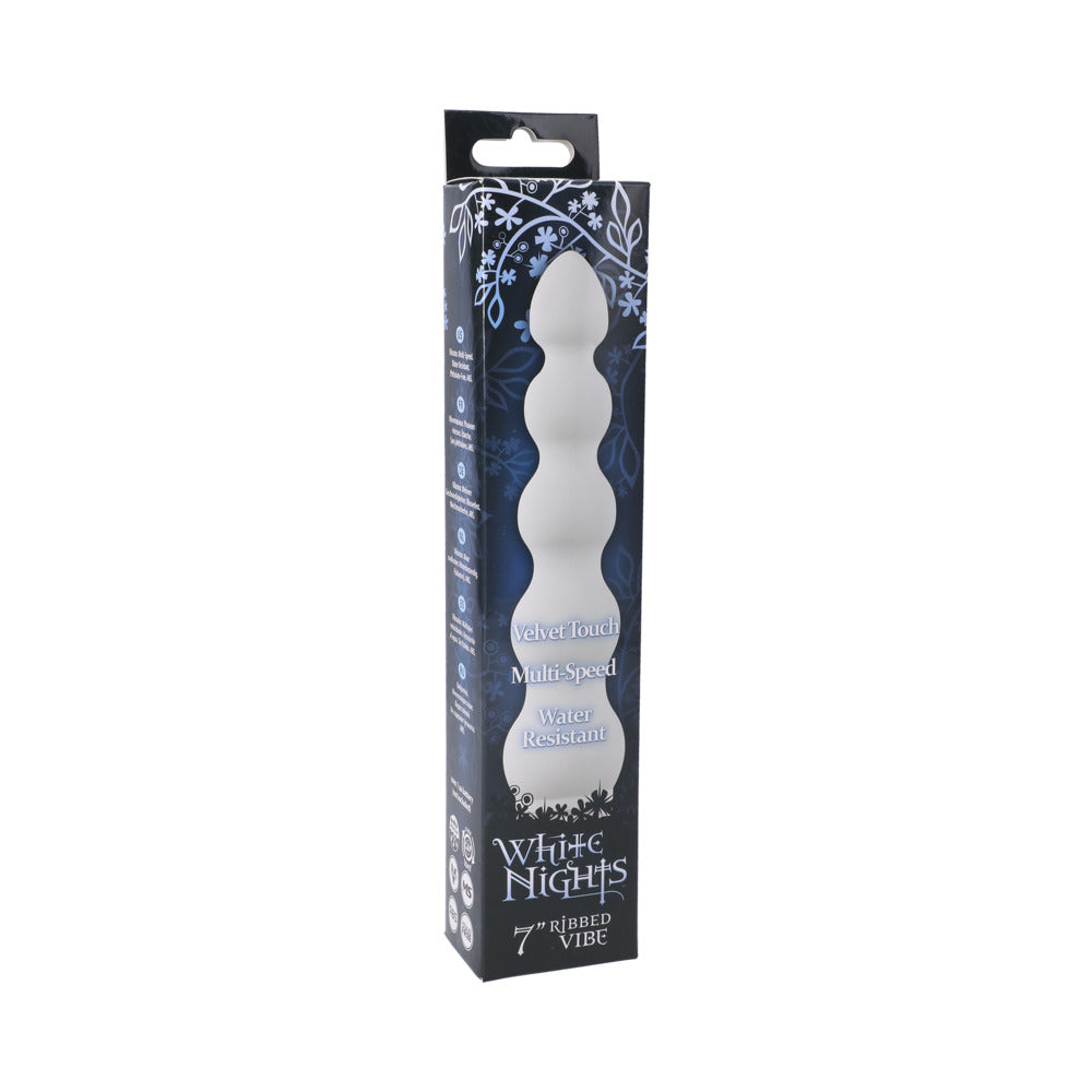 White Nights 7 Inches Ribbed Vibrator