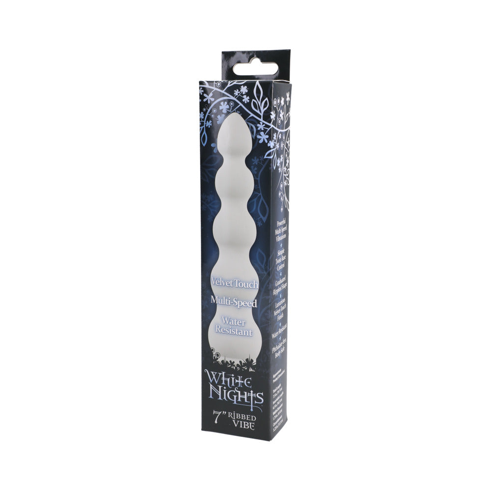 White Nights 7 Inches Ribbed Vibrator