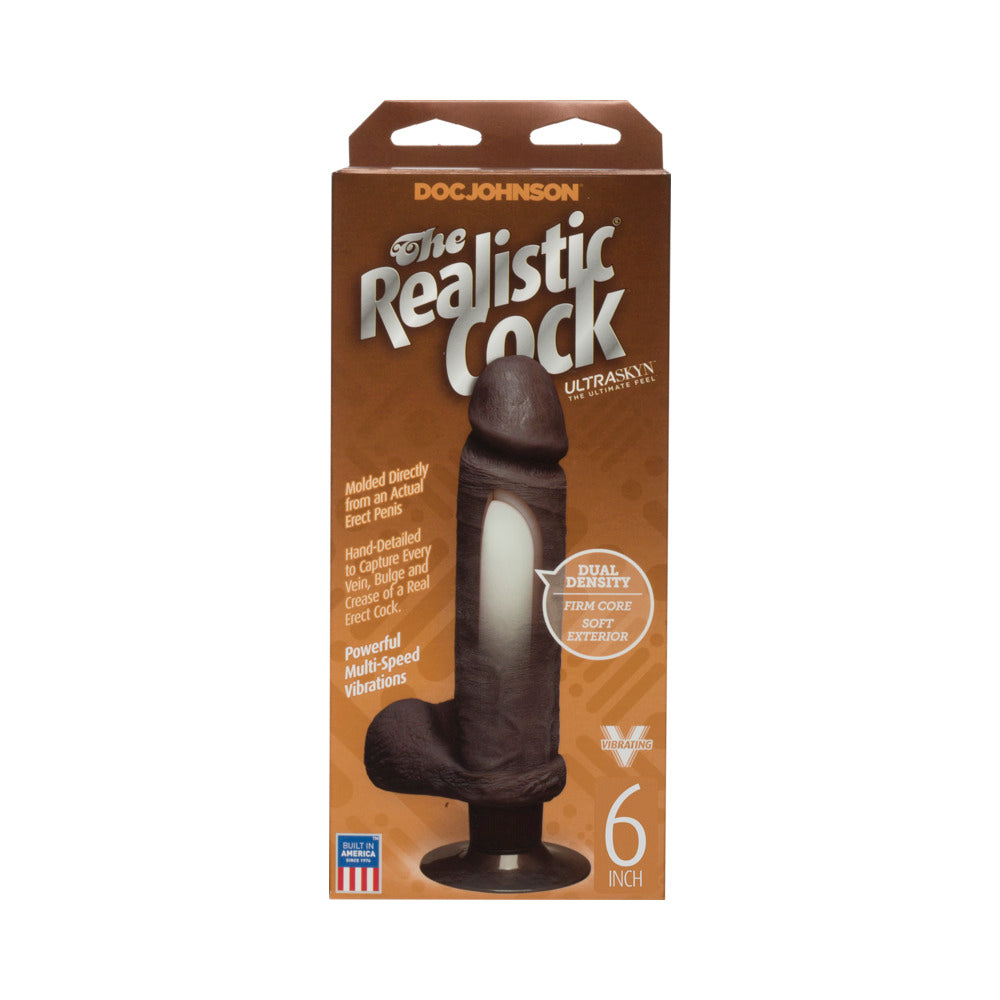 The Vibro Realistic Cock Ur3 Vibrator 6 Inch - Brown