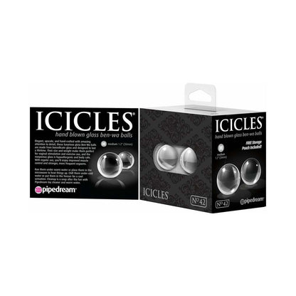 Icicles No 42 Medium Glass Ben Wa Balls Clear