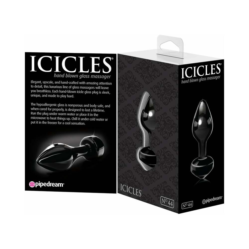 Icicles No. 44 Black Glass Butt Plug