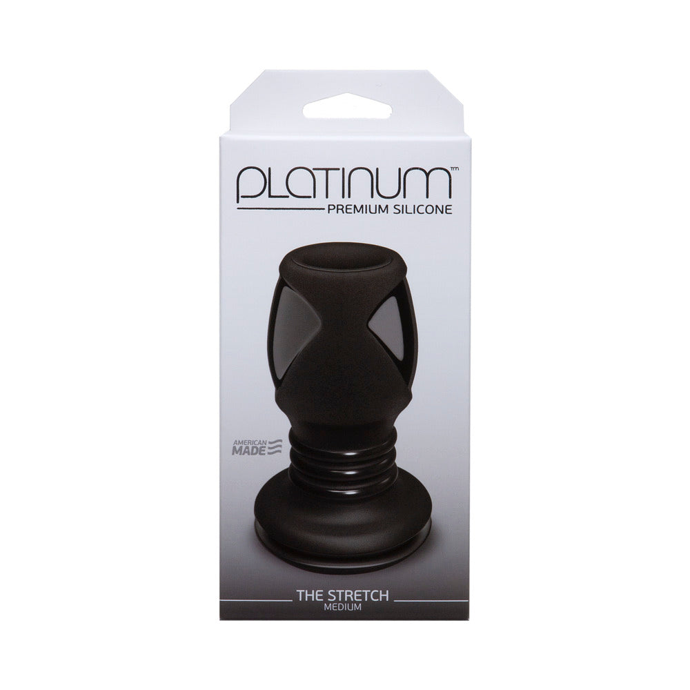 Platinum Silicone The Stretch Silicone Anal Plug Medium - Black