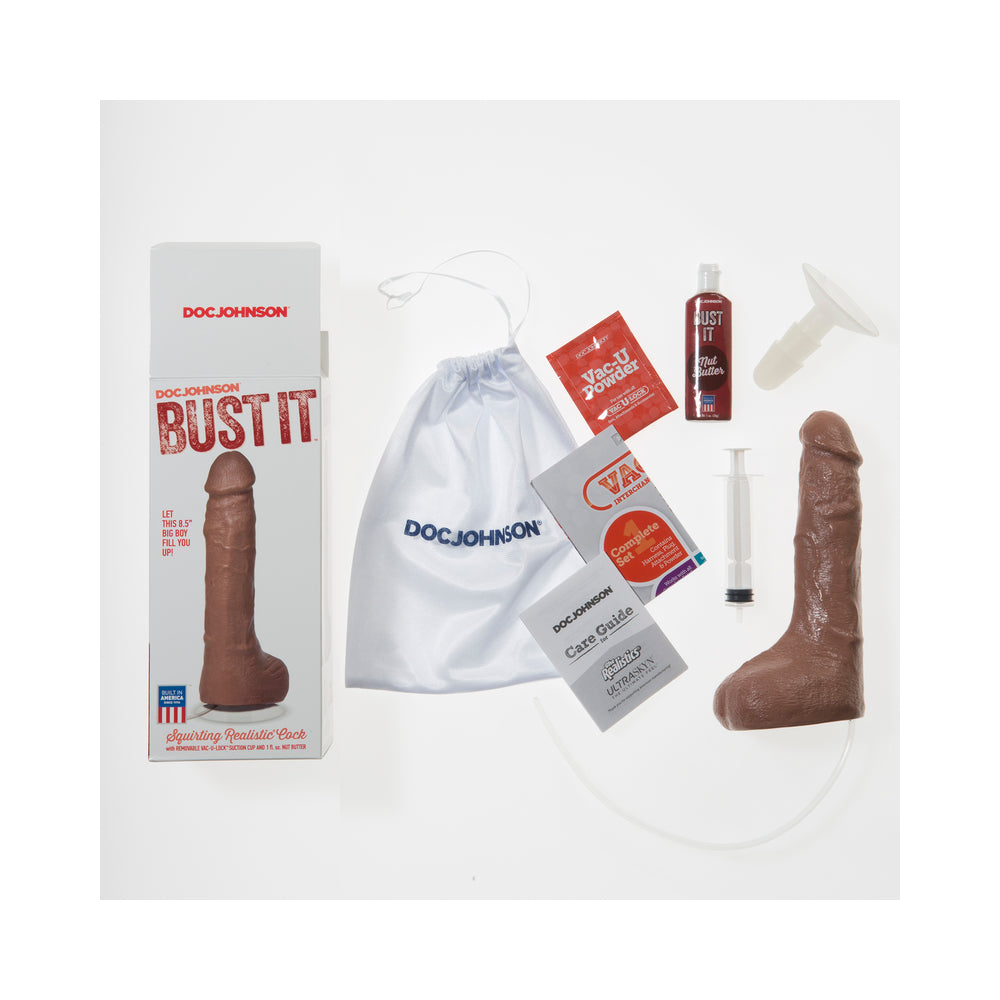 Bust It Squirting Realistic Cock Brown