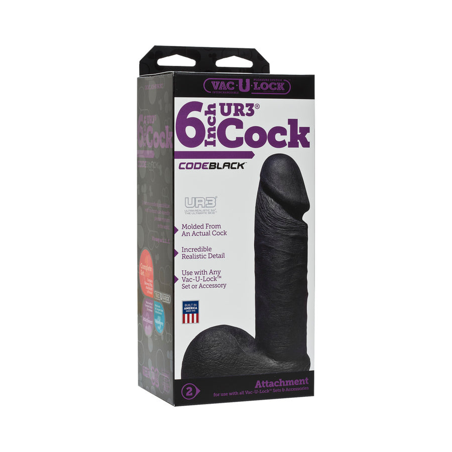 Vac-u-lock - Ur3 6in Realistic Cock Codeblack