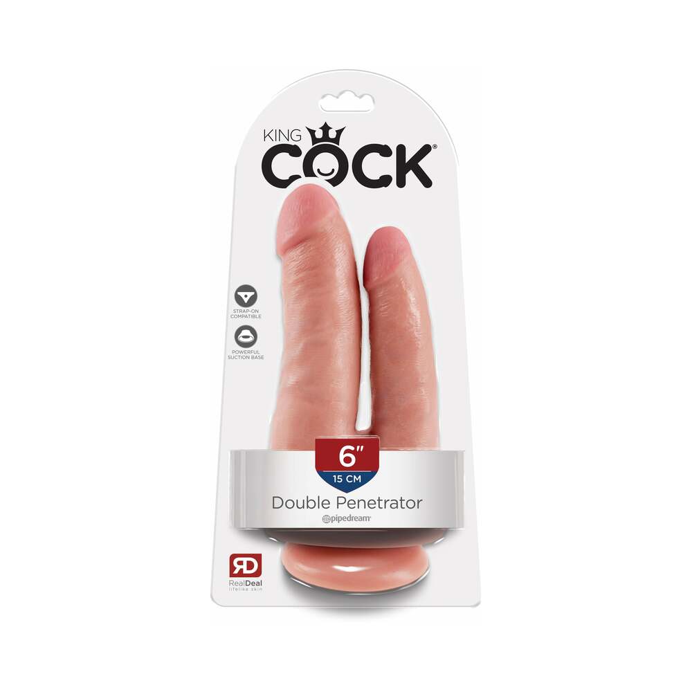 King Cock Double Penetrator Dildo Beige