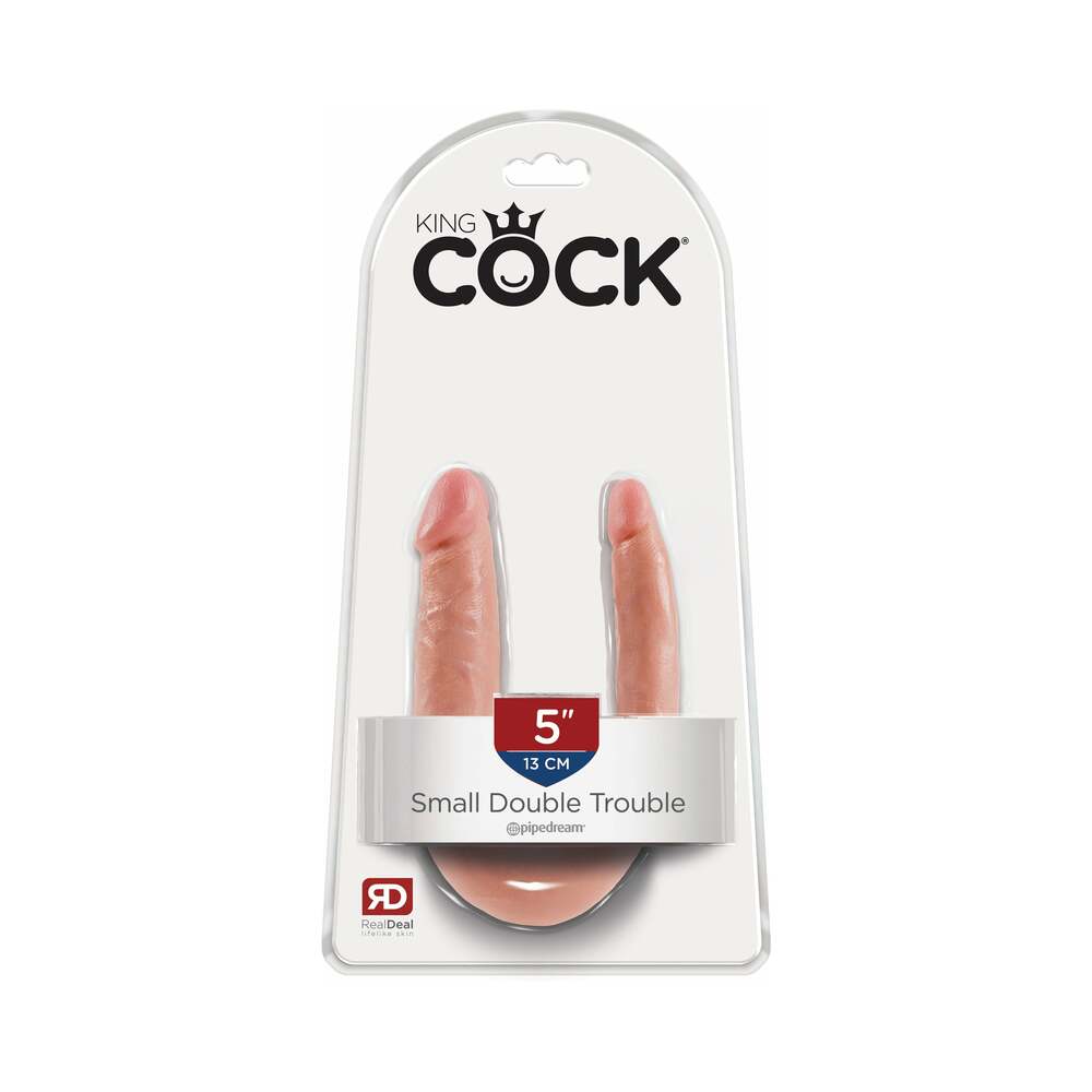 U Shaped Double Trouble Small Dildo - Beige