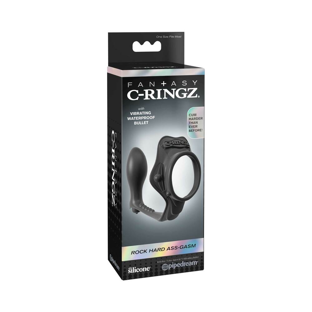 Fantasy C-Ringz Rock Hard Ass-Gasm Vibrating Ring - Black