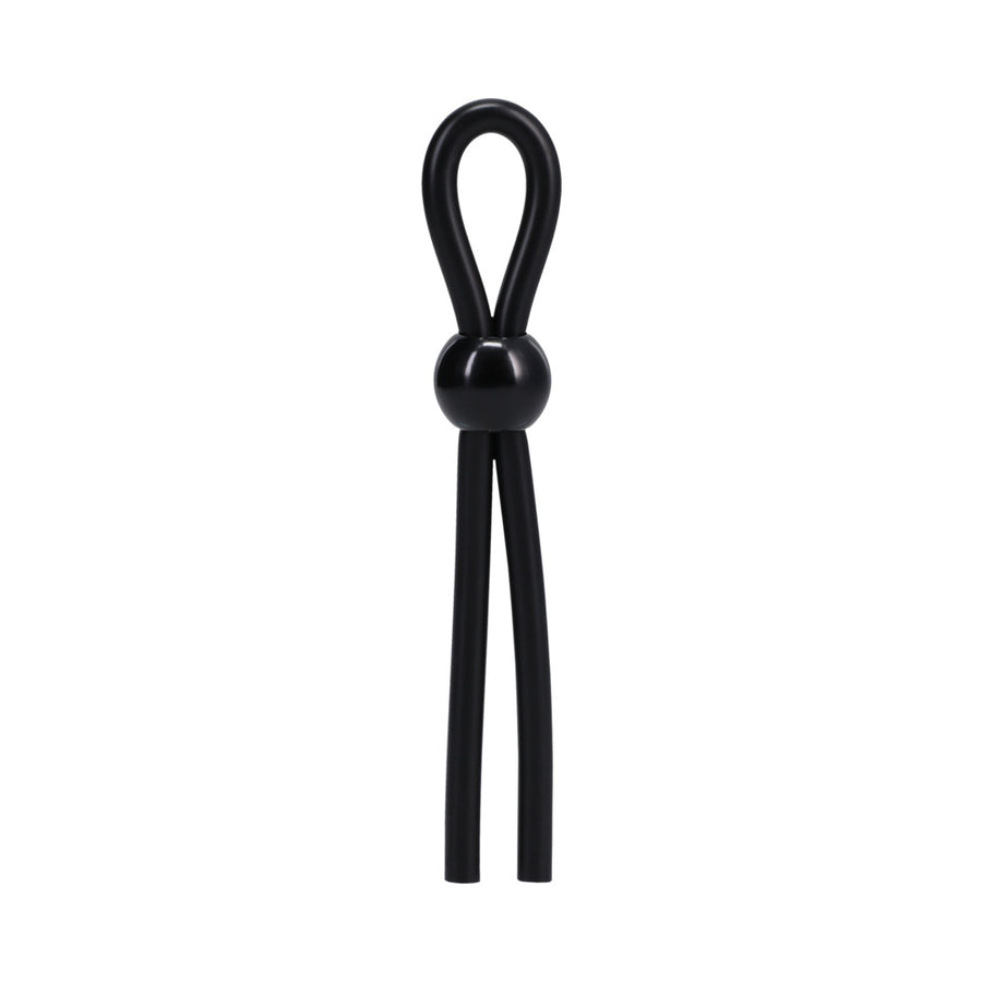 Rock Solid Lasso Single Adjustable Black Silicone Cock Tie
