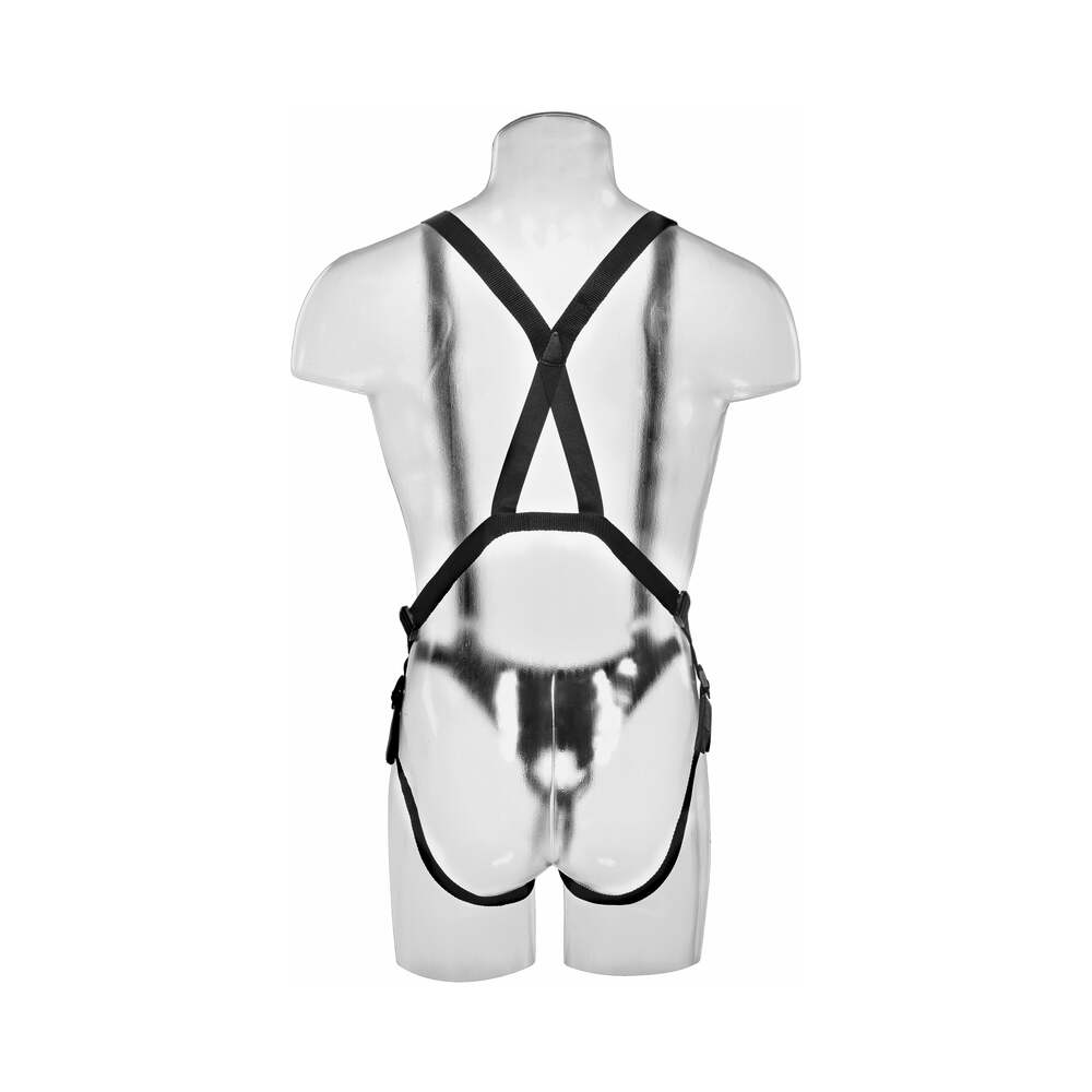 King Cock 11 In. Hollow Strap On Suspender System Flesh