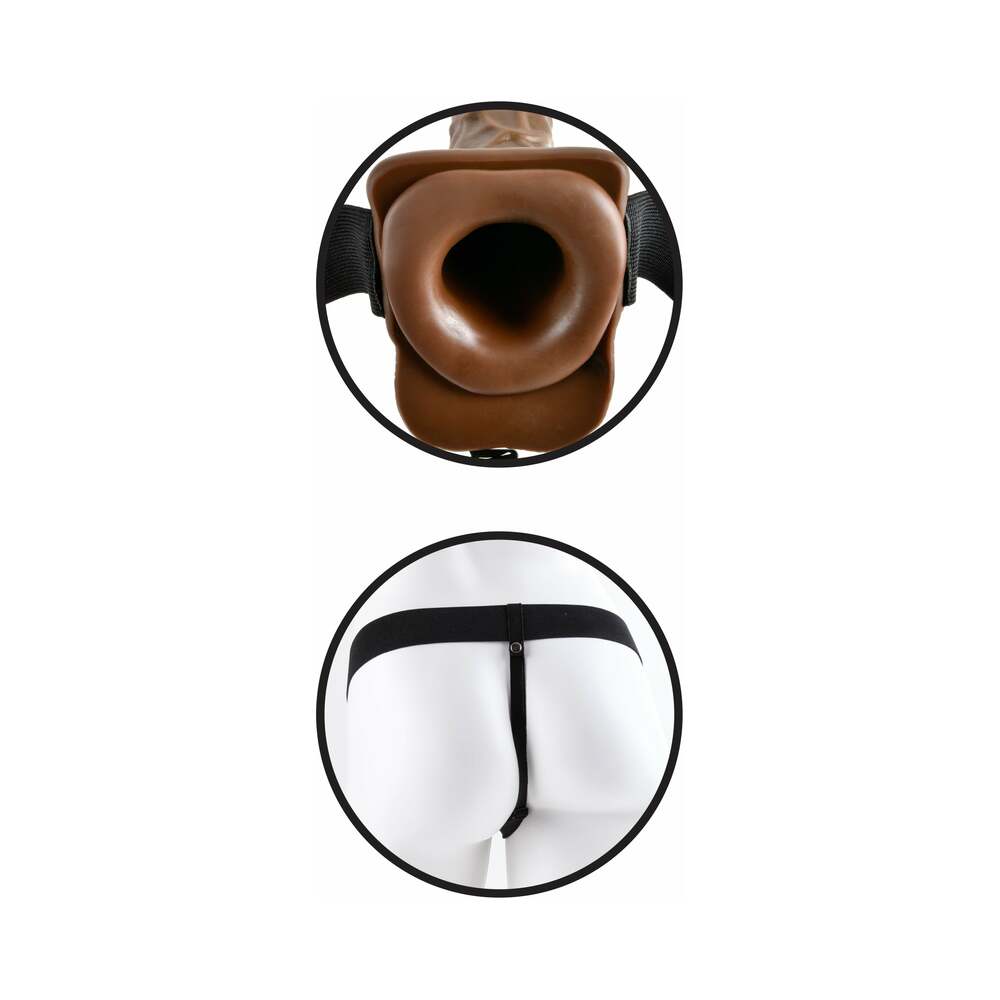 Fetish Fantasy 7In Vibe Hollow Strap-On W/Balls Br