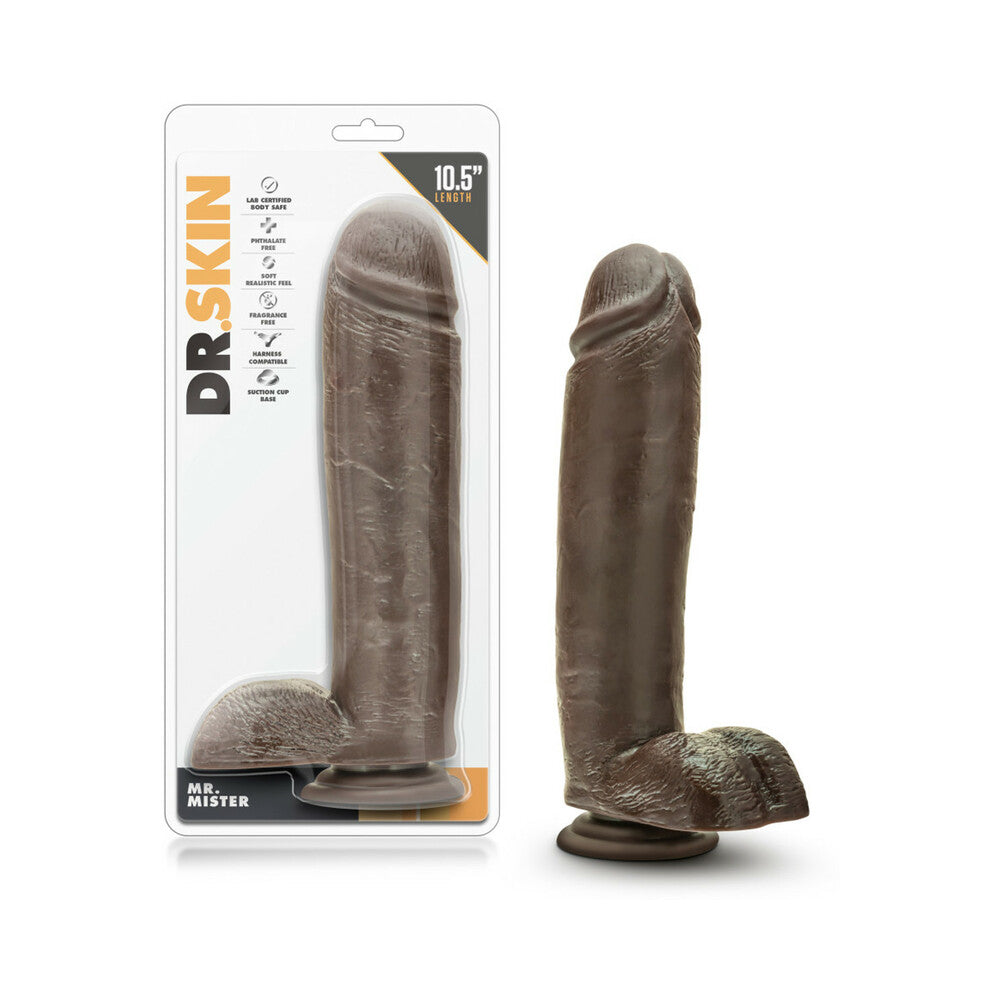 Dr. Skin - Mr. Mister 10.5 Dildo With Suction Cup - Chocolate