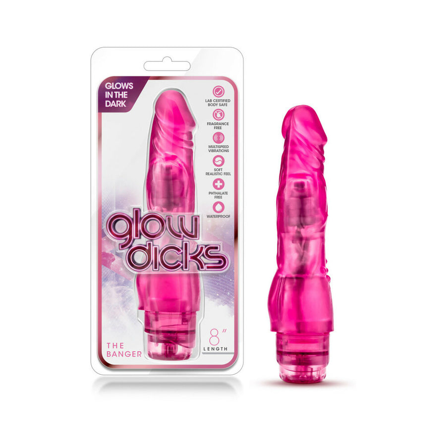 Glow Dicks The Banger Pink Realistic Vibrator
