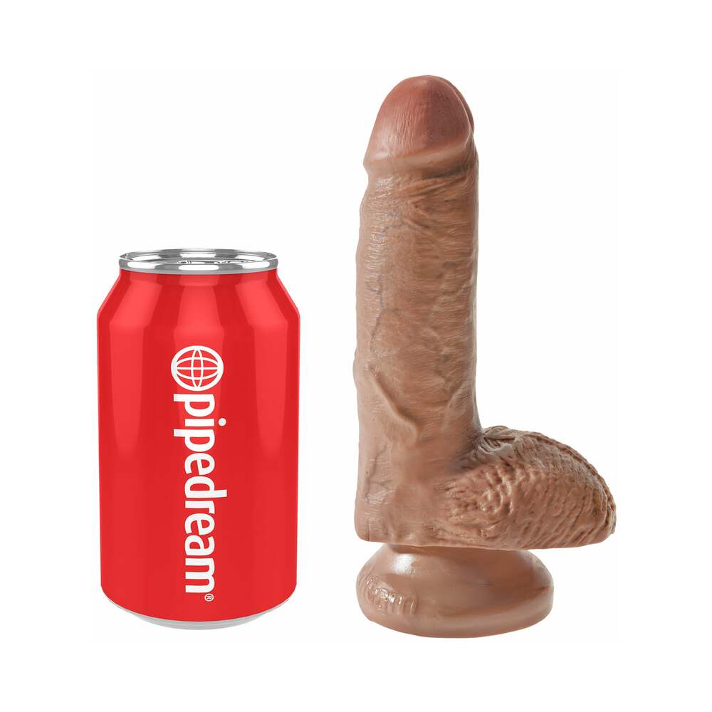 King Cock 7 inches Cock with Balls Tan Dildo