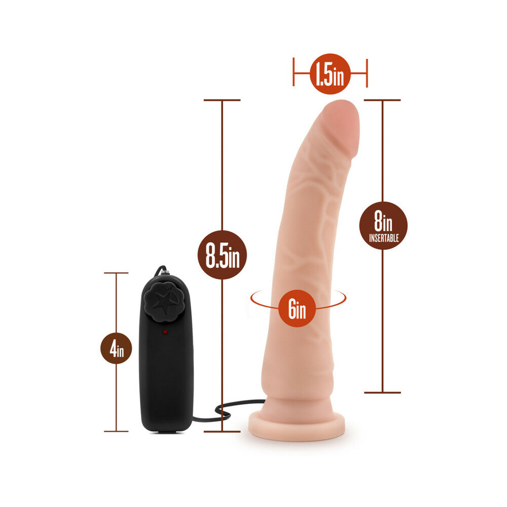 Dr. Skin - 8.5 Inch Vibrating Realistic Cock With Suction Cup - Mocha