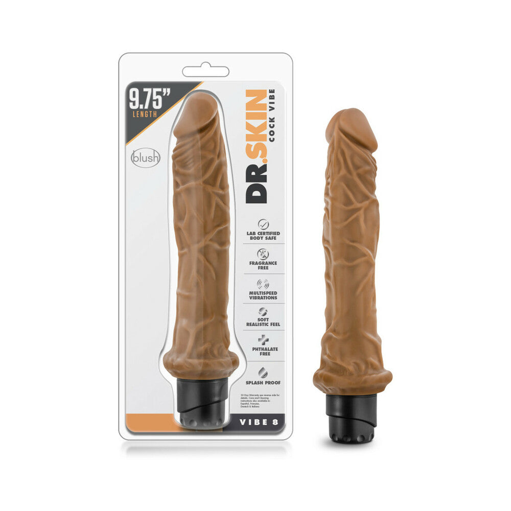 Dr. Skin - Cock Vibe 8 - 9.75 Inch Vibrating Cock Mocha