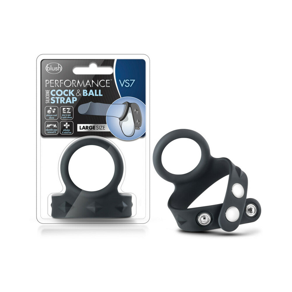 Performance - Vs7 - Silicone Cock & Ball Strap Large - Black