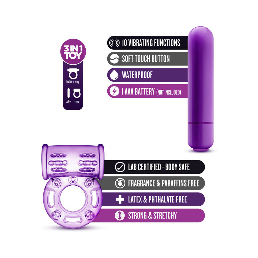 Play With Me - Couples Play - Vibrating Cockring - Purple
