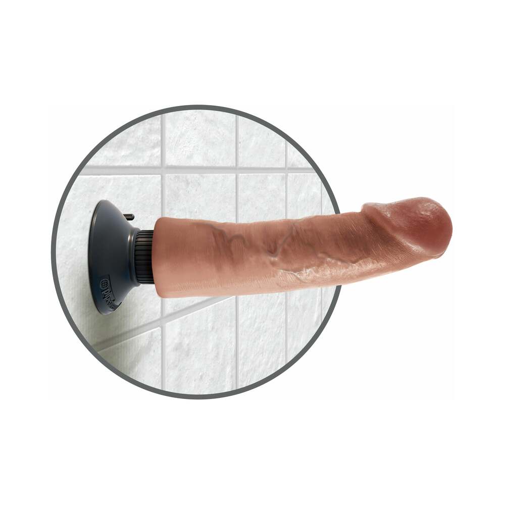 King Cock 9In Vibrating Cock Tan