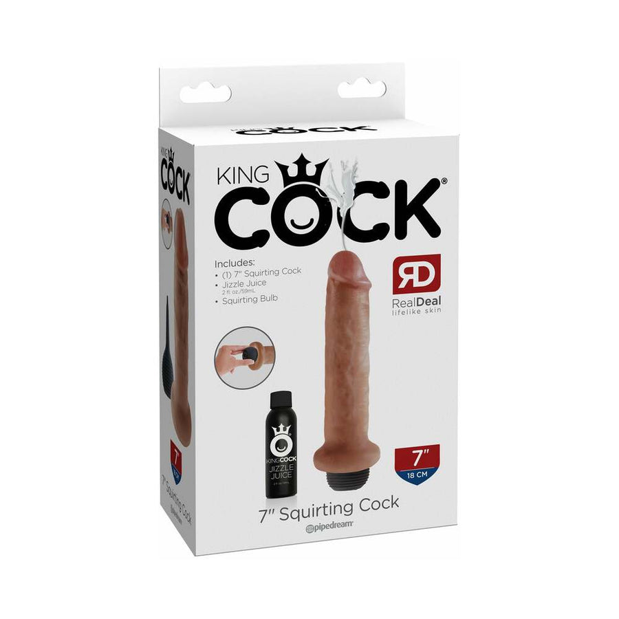 King Cock 7in Squirting Cock Tan