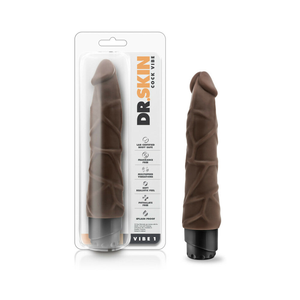 Dr. Skin - Cock Vibe 1 - 9 Inch Vibrating Cock - Chocolate