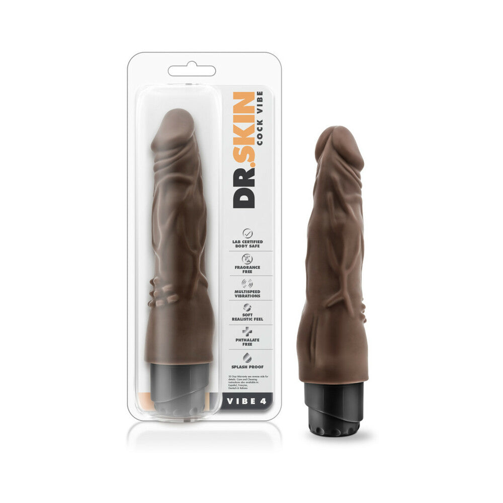 Dr. Skin - Cock Vibe 4 - 8 Inch Vibrating Cock - Chocolate