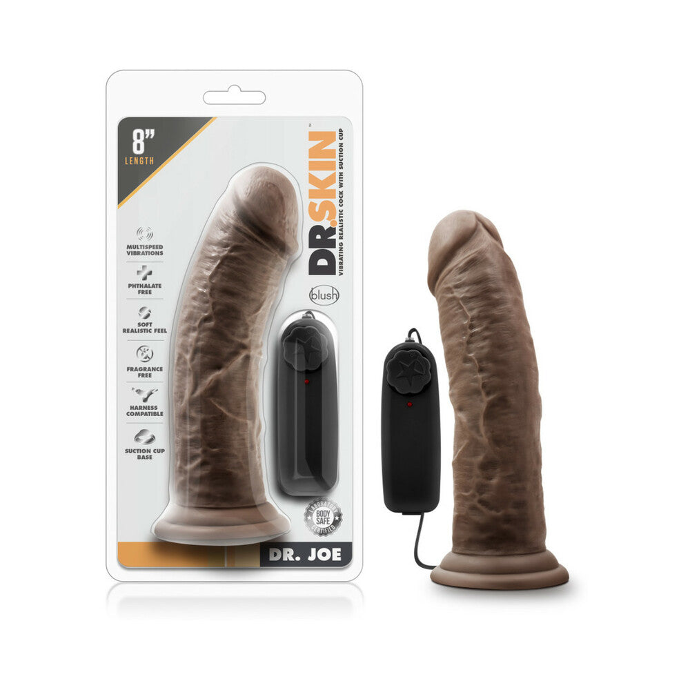 Dr. Skin - Dr. Joe - 8 Inch Vibrating Cock With Suction Cup - Mocha