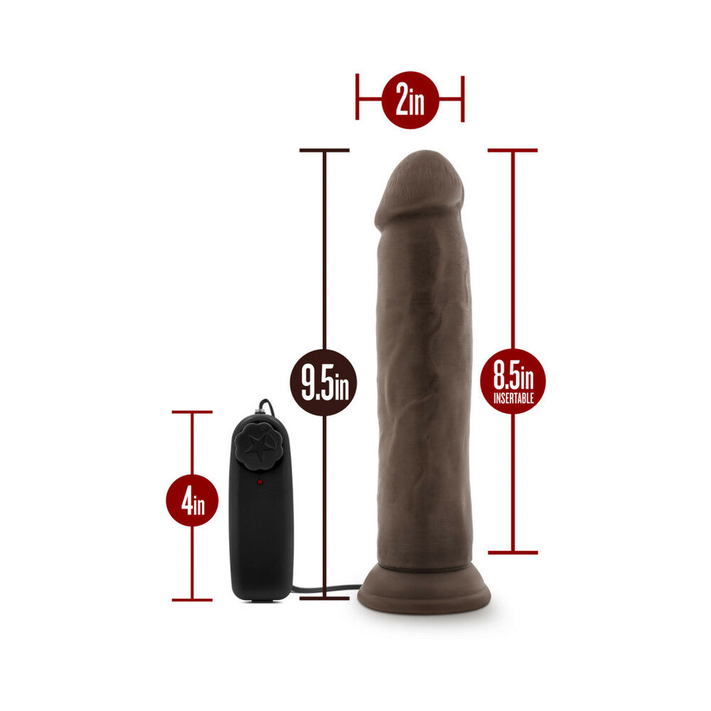 Dr. Skin - Dr. Throb - 9.5In Vibrating Realistic Cock With Suction Cup - Chocolate