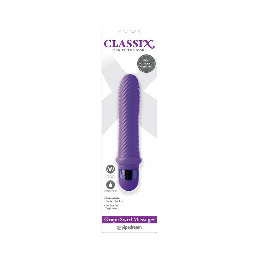 Classix Grape Swirl Massager Purple Vibrator