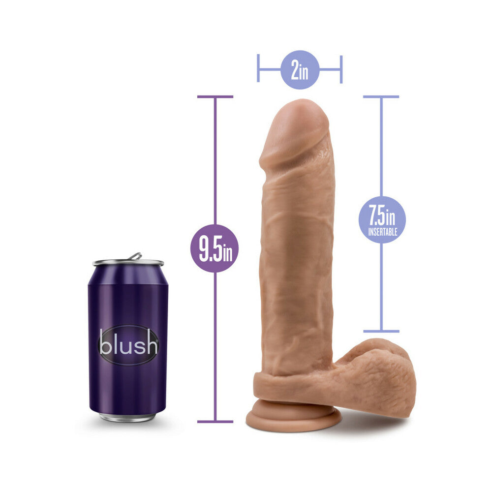 Au Natural - 9.5 Inch Dildo With Suction Cup - Mocha