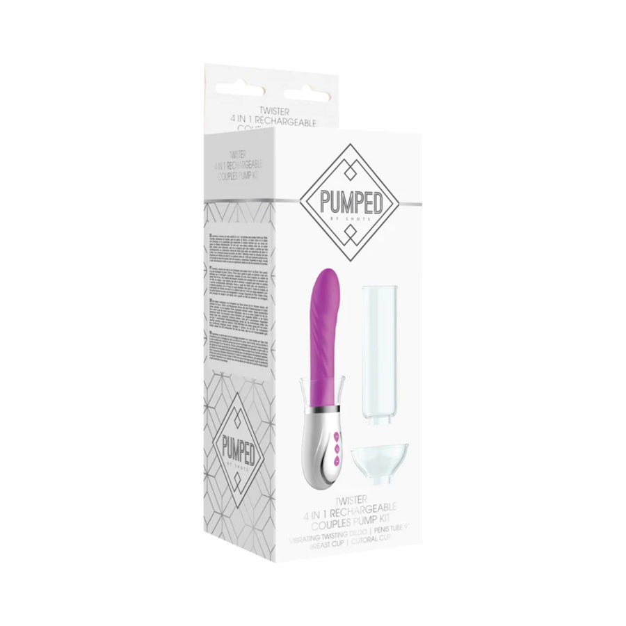 Twister - 4 In 1 Rechargeable Couples Pump Kit - Purple