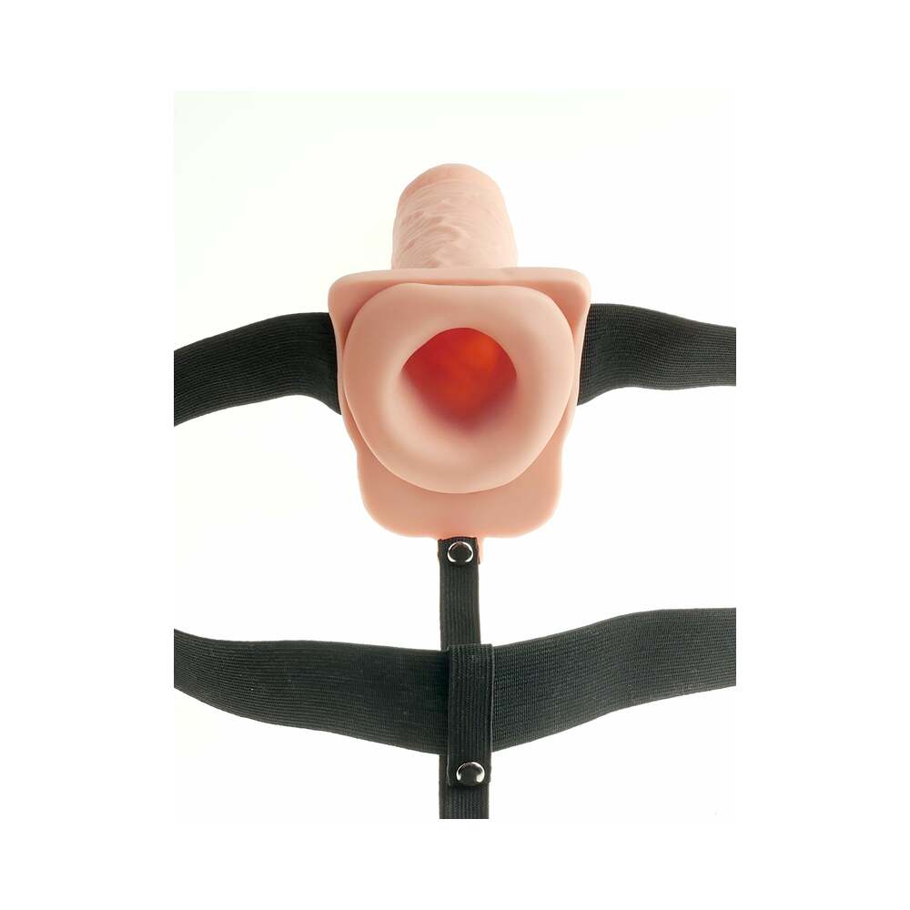 Fetish Fantasy 7In Hollow Rechargeable Strap-On With Balls, Flesh