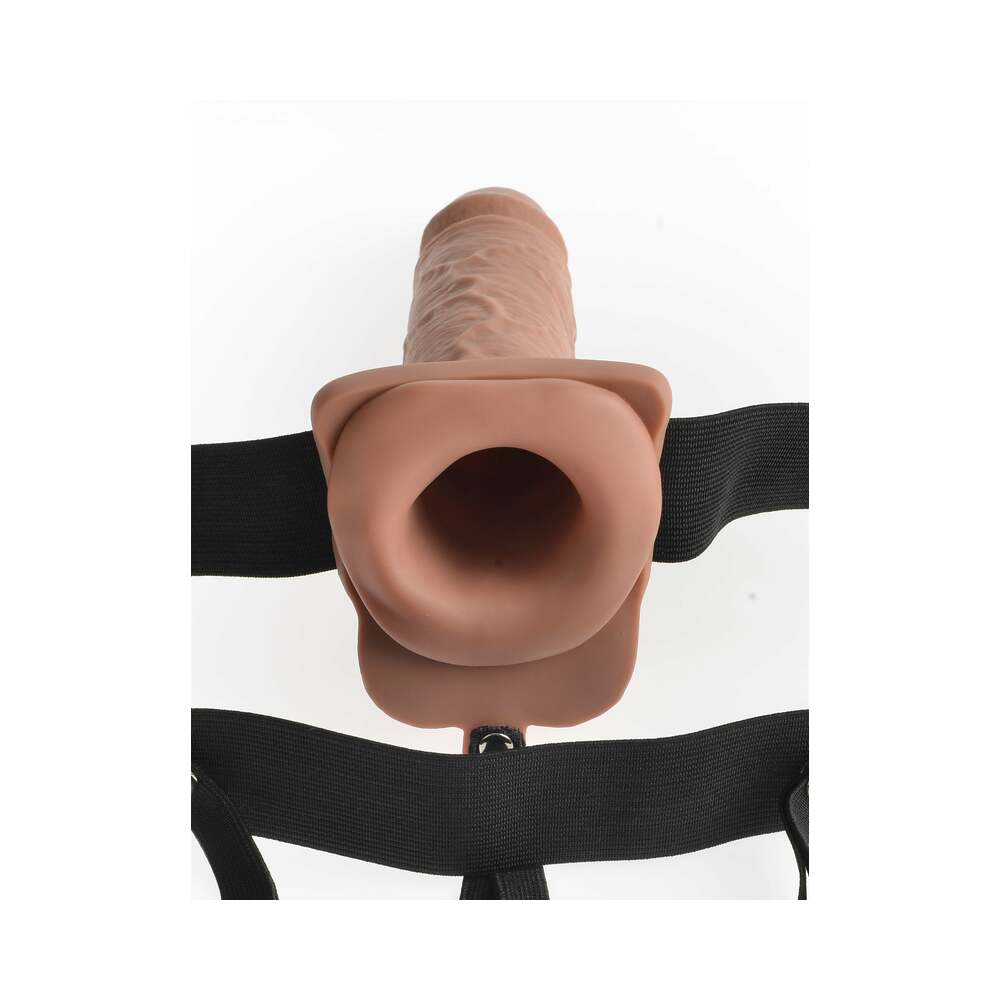 Fetish Fantasy 7In Hollow Rechargeable Strap-On With Remote, Tan