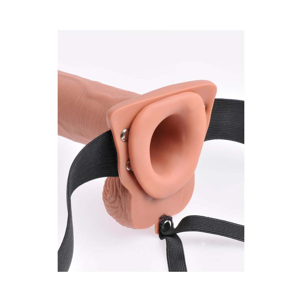 Fetish Fantasy Series 10 Hollow Rechargeable Strap-On With Remote - Tan