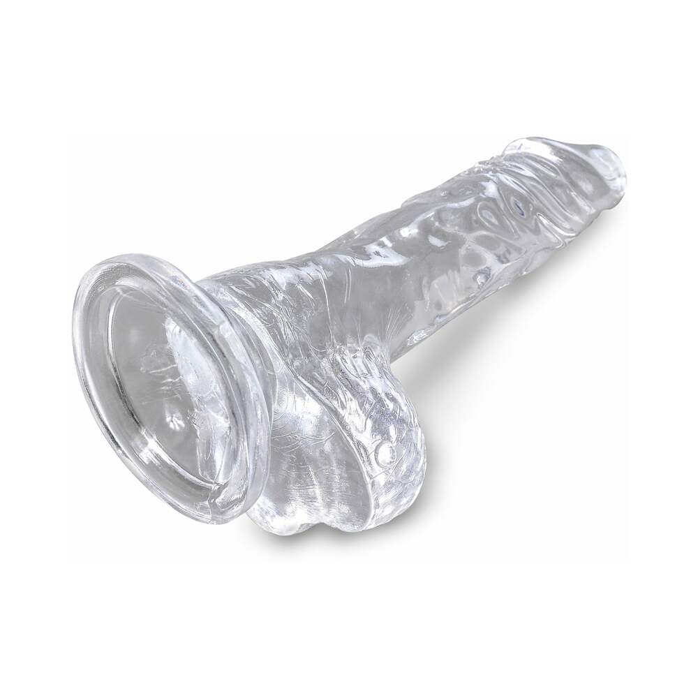 King Cock Clear 4In Cock With Balls