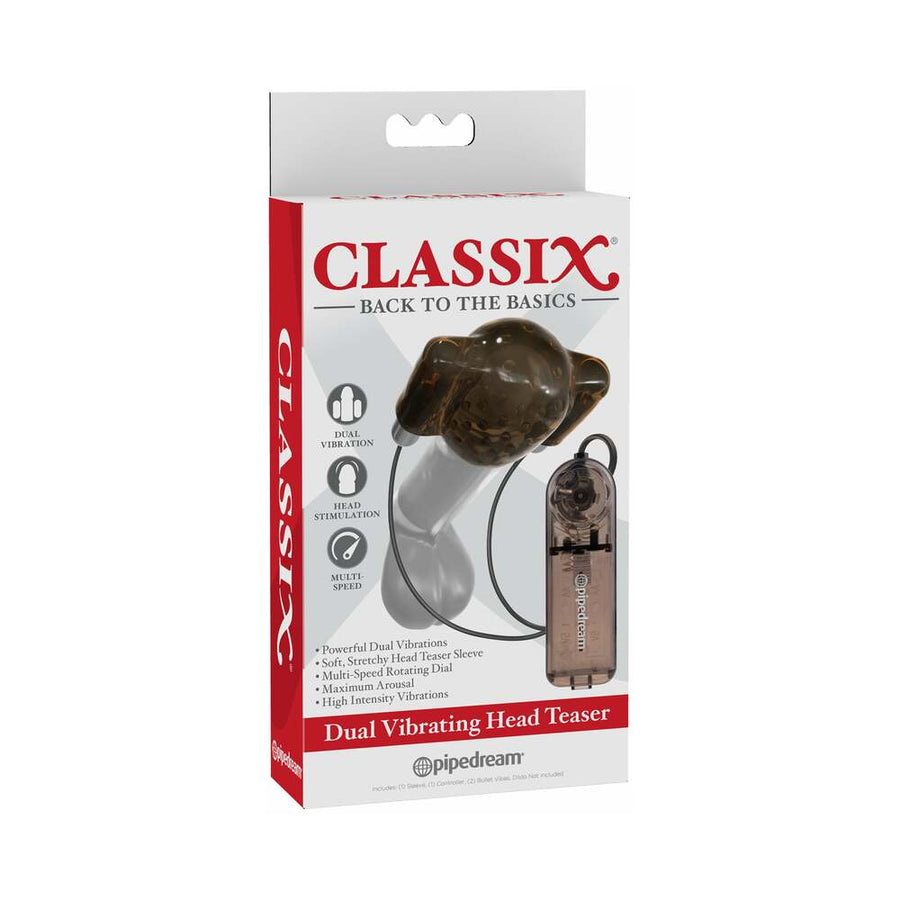Classix Dual Vibrating Head Teaser - Blue/Clear