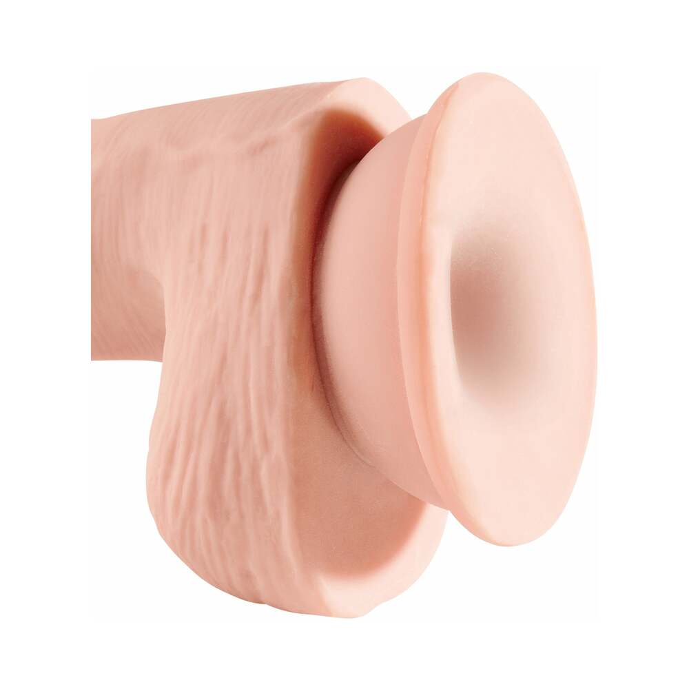King Cock Triple Density 5 Inches Dildo With Balls Beige