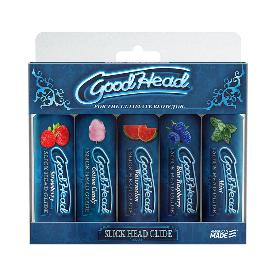 Goodhead - Slick Head  Glide - 5 Pack - 1 Fl. Oz Strawberry, Cotton Candy, Watermelon, Blue Raspberr