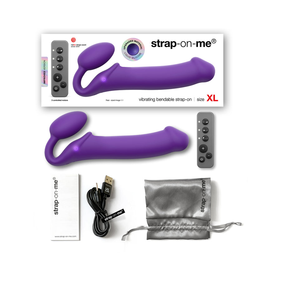 Strap-on-me Vibrating 3 Motors Strap On XL Purple