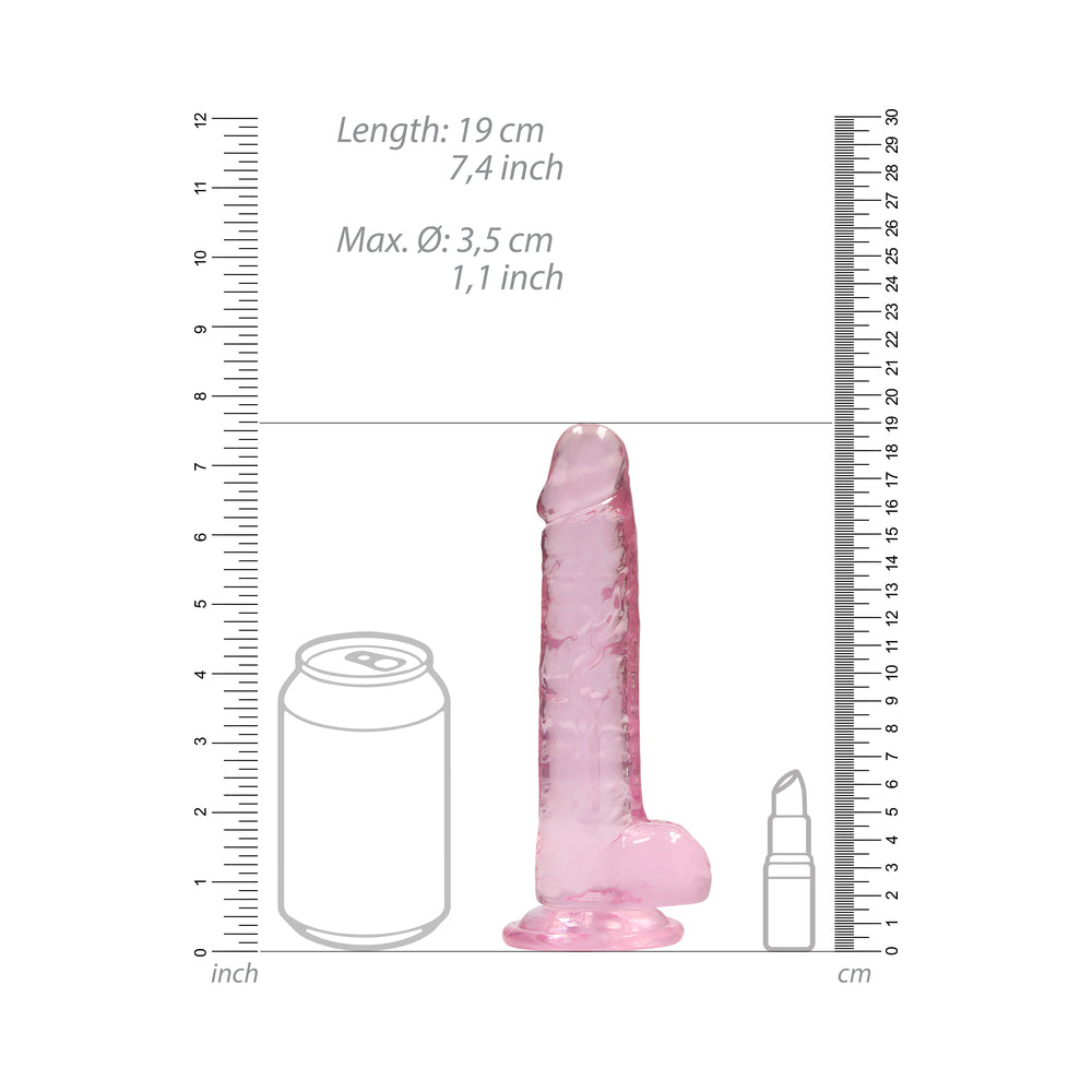 Realrock Realistic Dildo With Balls 7" Pink