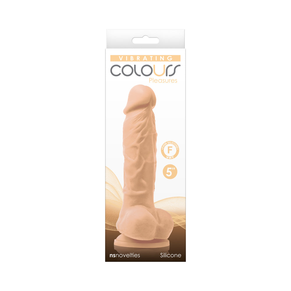 Colours Pleasures Vibrating 5" Dildo - White