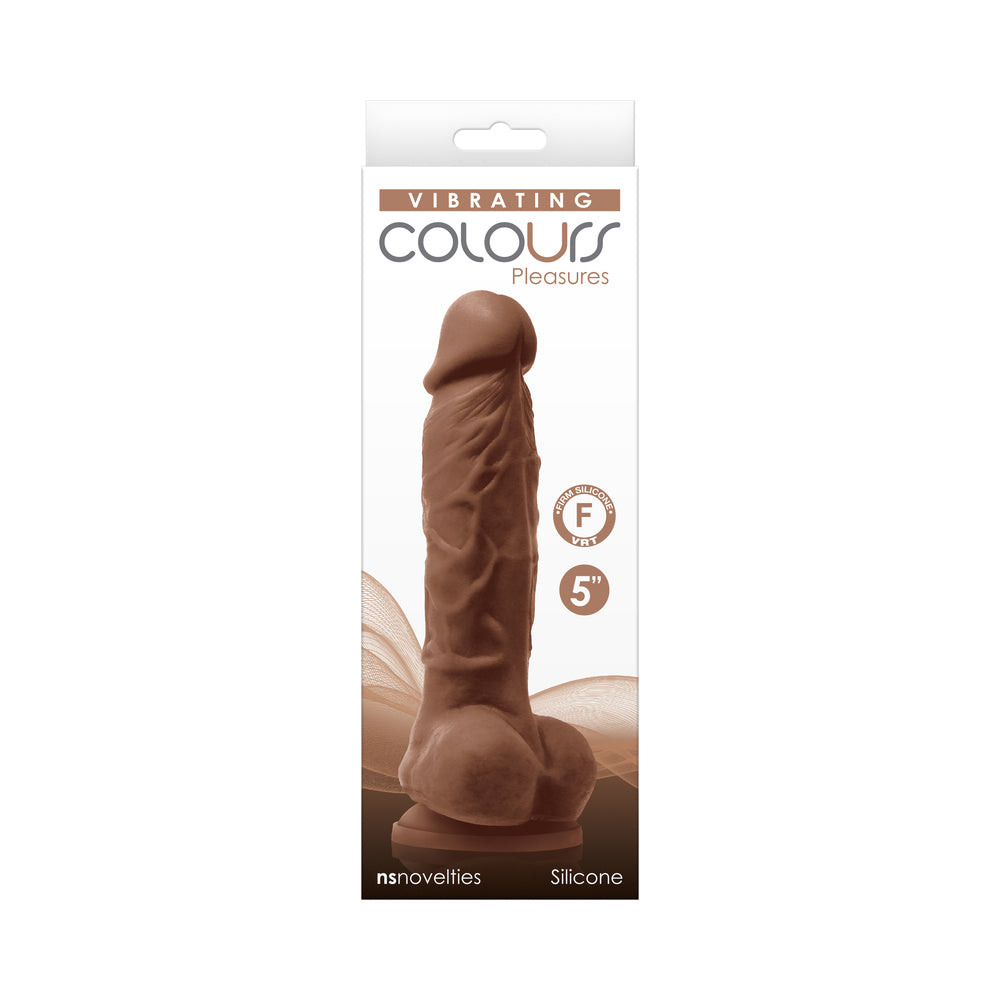 Colours Pleasures Vibrating 5" Dildo - Brown