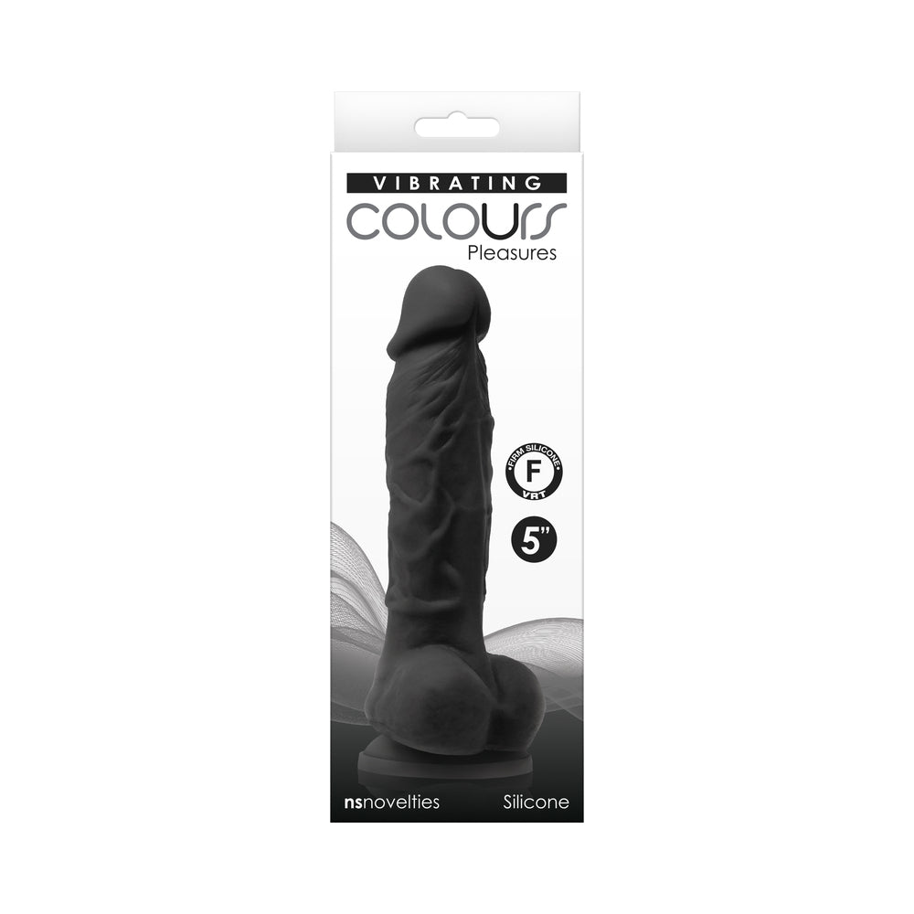 Colours Pleasures Vibrating 5" Dildo - Black