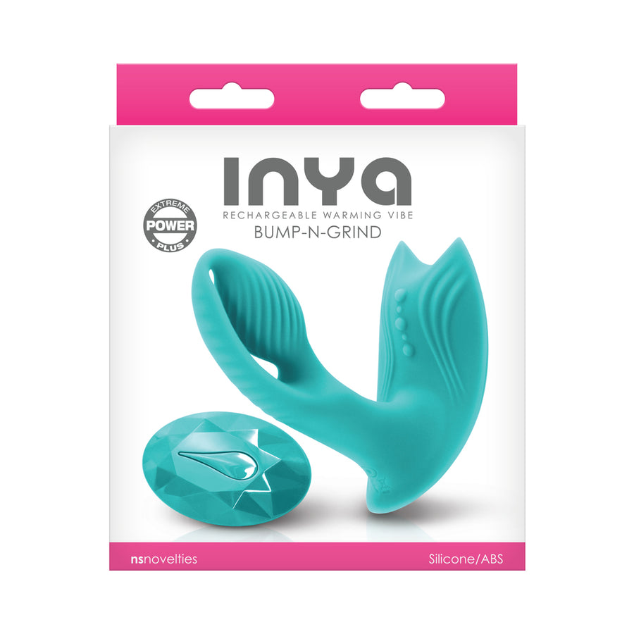 Inya Bump-n-grind Rechargeable Warming Dual Stimulator - Teal