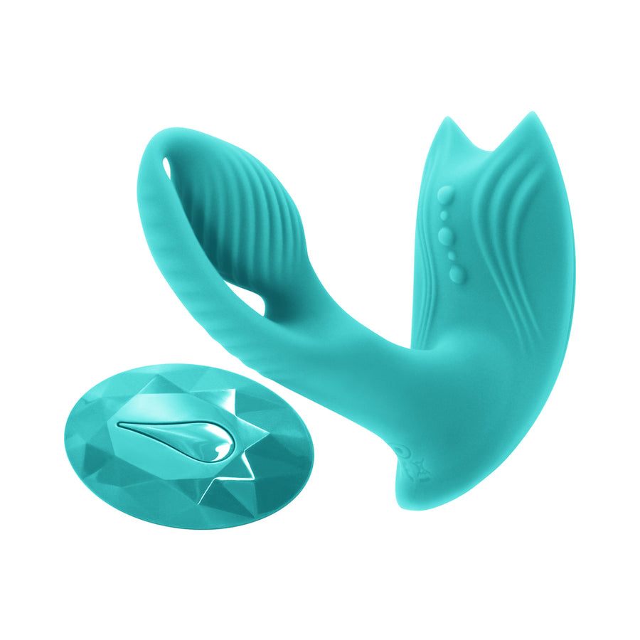 Inya Bump-n-grind Rechargeable Warming Dual Stimulator - Teal